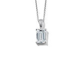 Emerald Diamond Pendant in White Gold